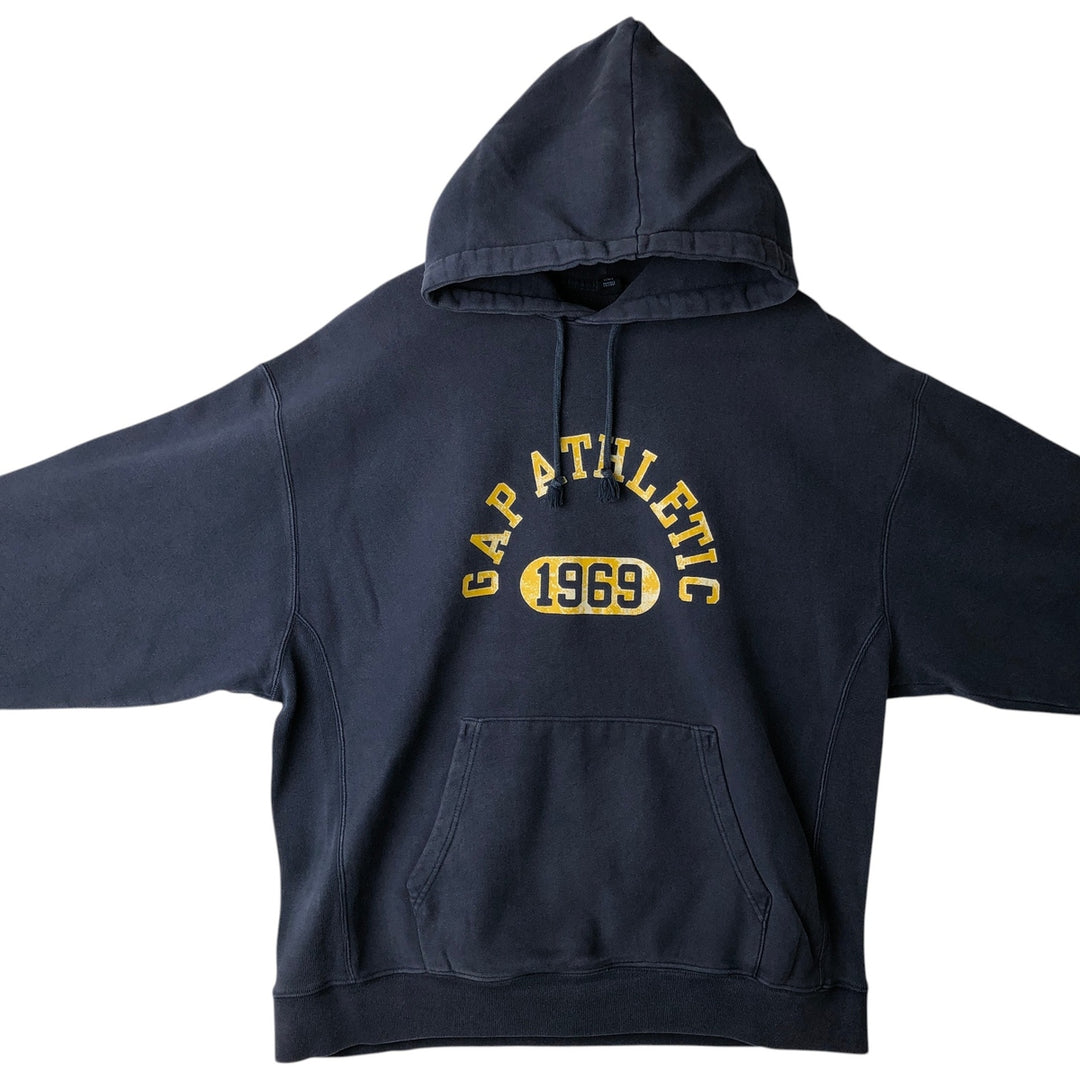 GAP Sweatshirt Pullover Hoodie, Men's XL cotton navy blue type Vintage Second Hand