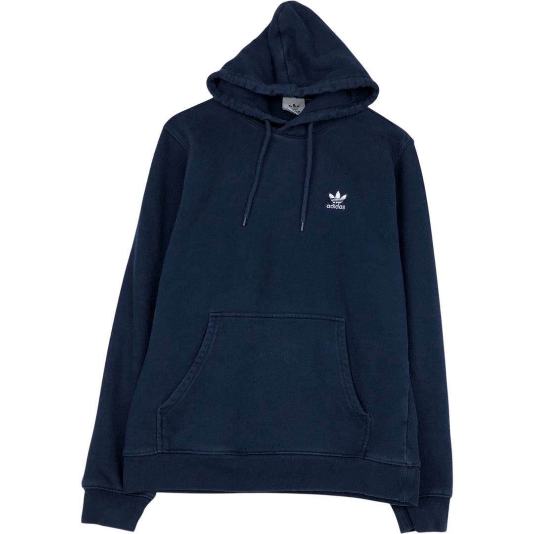 Adidas sweatshirt pullover hoodie, men's size M cotton navy blue type Vintage Second Hand