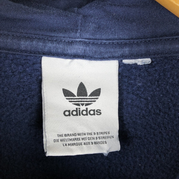 Adidas sweatshirt pullover hoodie, men's size M cotton navy blue type Vintage Second Hand