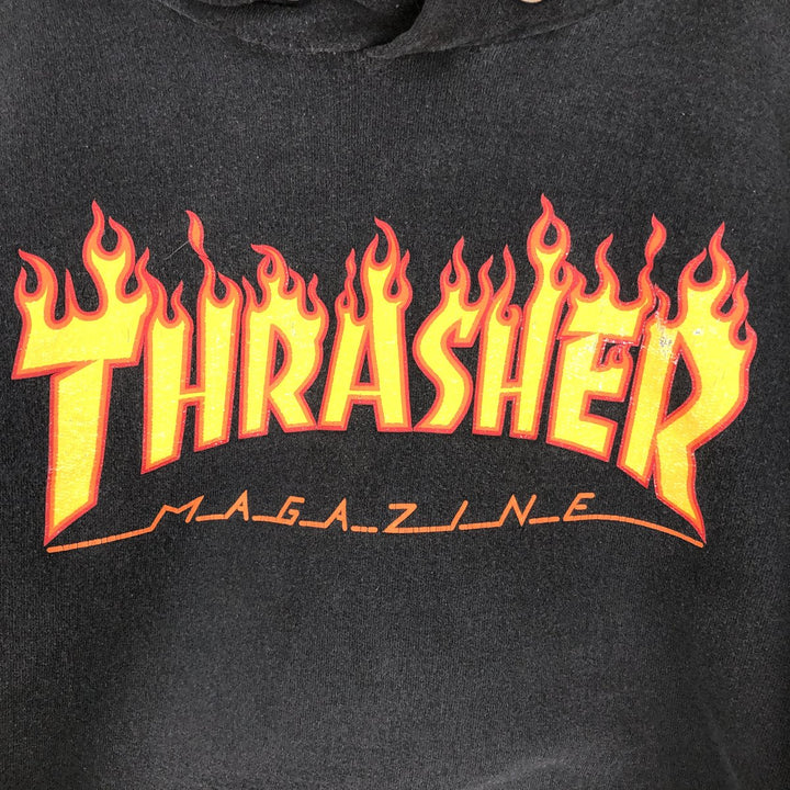 Thrasher Fire Pattern Pullover Hoodie, Men's Size M cotton black type Vintage Second Hand