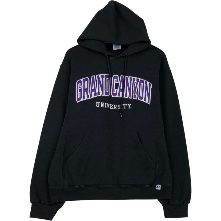 2000'S ~ Russell College Sweatshirt Pullover Hoodie, Men's Size M cotton black type Vintage Second Hand