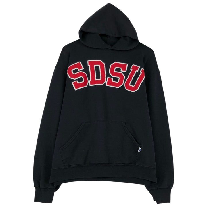 2000'S ~ Russell College Sweatshirt Pullover Hoodie, Men's Size L cotton black type Vintage Second Hand