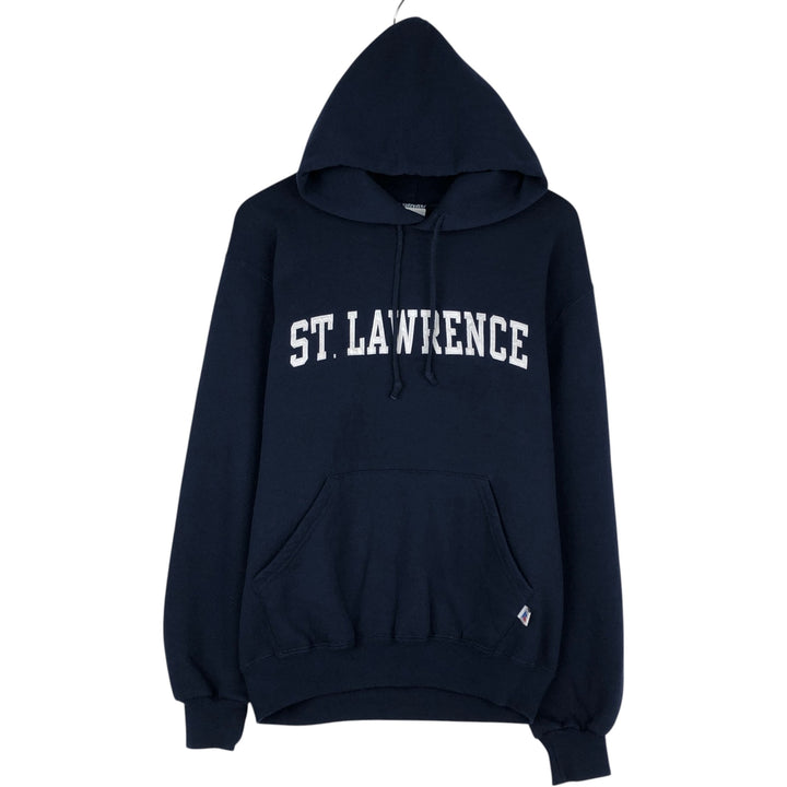 80s-90'S Russell College Sweatshirt Pullover Hoodie, Men's Size M (Equivalent), Vintage cotton navy blue type Vintage Second Hand