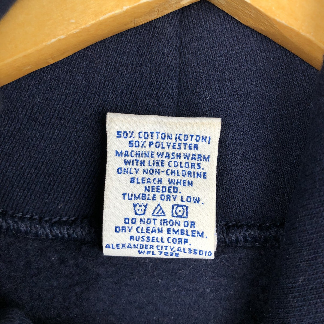 80s-90'S Russell College Sweatshirt Pullover Hoodie, Men's Size M (Equivalent), Vintage cotton navy blue type Vintage Second Hand