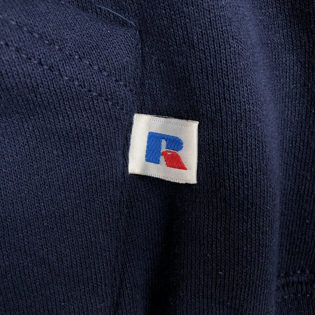 80s-90'S Russell College Sweatshirt Pullover Hoodie, Men's Size M (Equivalent), Vintage cotton navy blue type Vintage Second Hand