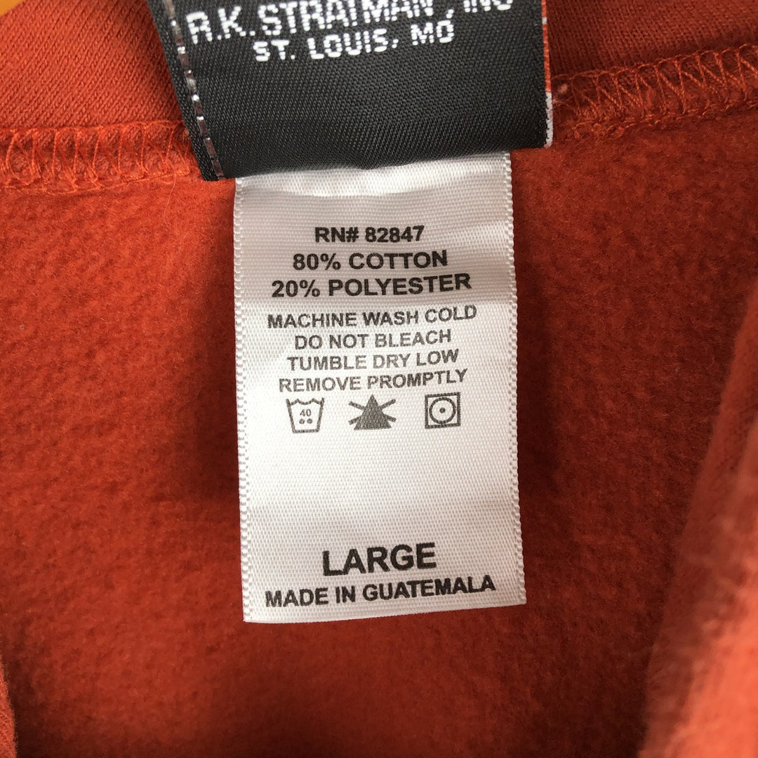 Harley-Davidson Eagle Pattern Fire Pattern Half-Zip Advertising Sweatshirt Pullover Hoodie cotton orange type Vintage Second Hand