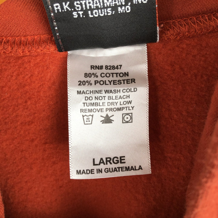 Harley-Davidson Eagle Pattern Fire Pattern Half-Zip Advertising Sweatshirt Pullover Hoodie cotton orange type Vintage Second Hand
