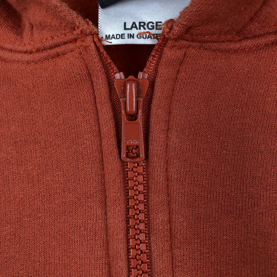 Harley-Davidson Eagle Pattern Fire Pattern Half-Zip Advertising Sweatshirt Pullover Hoodie cotton orange type Vintage Second Hand