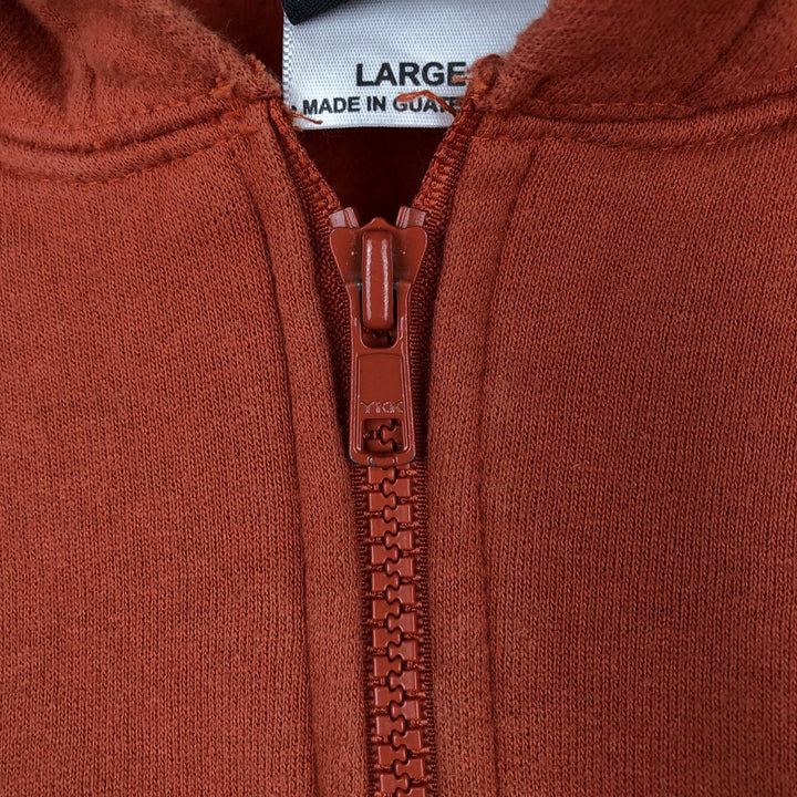 Harley-Davidson Eagle Pattern Fire Pattern Half-Zip Advertising Sweatshirt Pullover Hoodie cotton orange type Vintage Second Hand