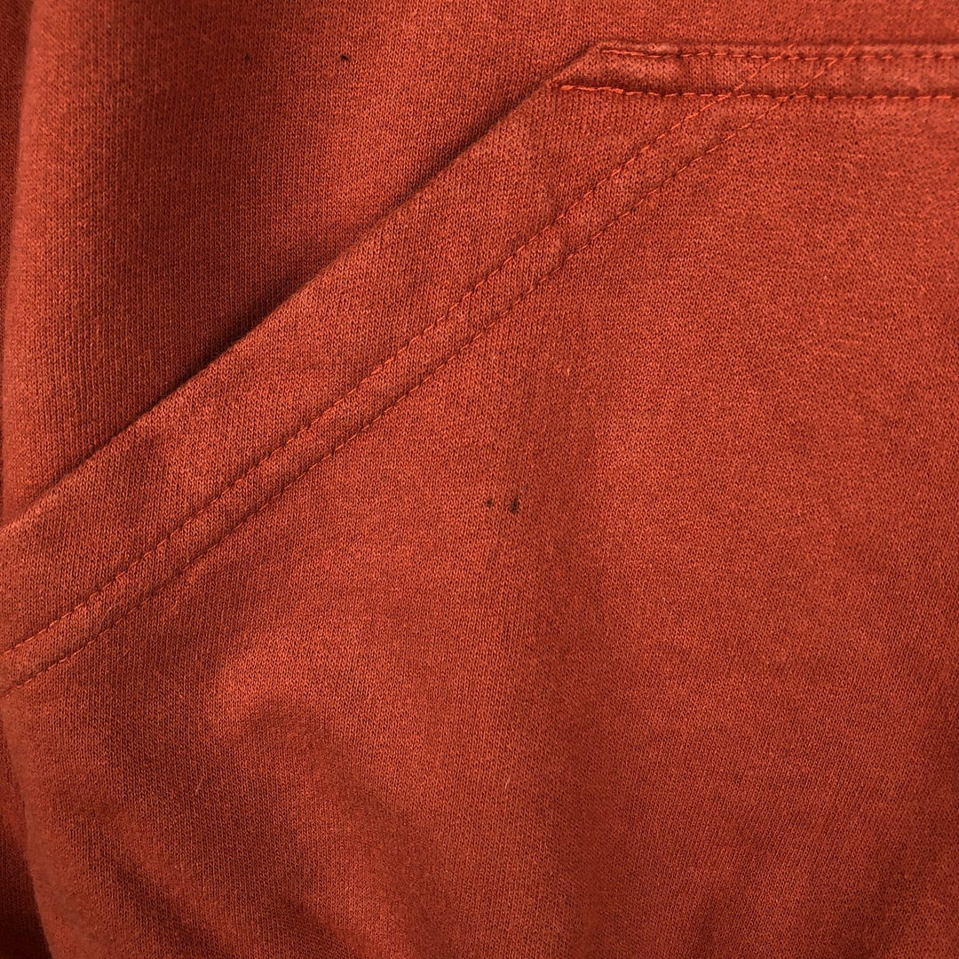 Harley-Davidson Eagle Pattern Fire Pattern Half-Zip Advertising Sweatshirt Pullover Hoodie cotton orange type Vintage Second Hand