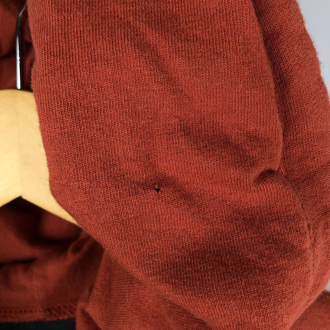 Harley-Davidson Eagle Pattern Fire Pattern Half-Zip Advertising Sweatshirt Pullover Hoodie cotton orange type Vintage Second Hand