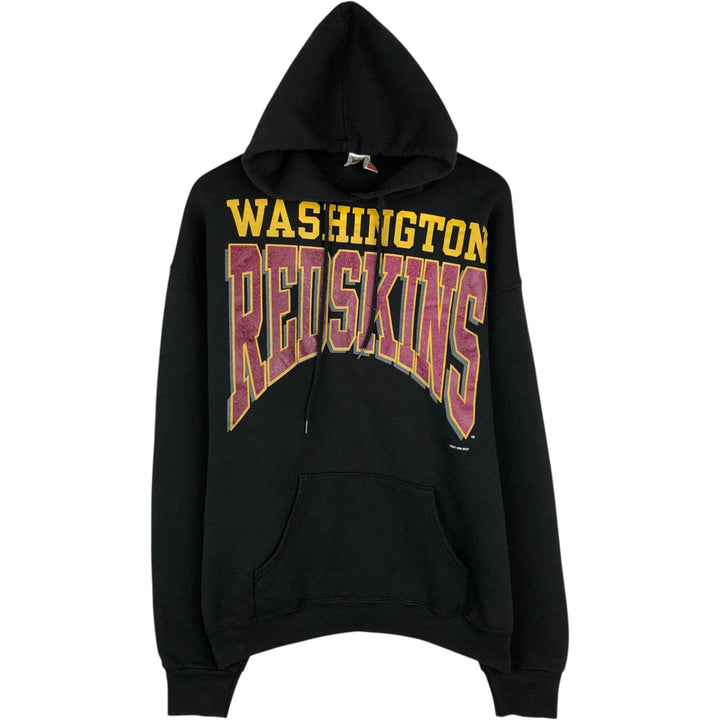 90'S Fruit of the Loom Washington Redskins sweatshirt pullover hoodie, made in USA, men's size XL equivalent. cotton black type Vintage Second Hand