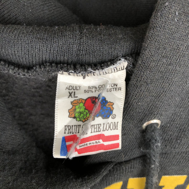 90'S Fruit of the Loom Washington Redskins sweatshirt pullover hoodie, made in USA, men's size XL equivalent. cotton black type Vintage Second Hand