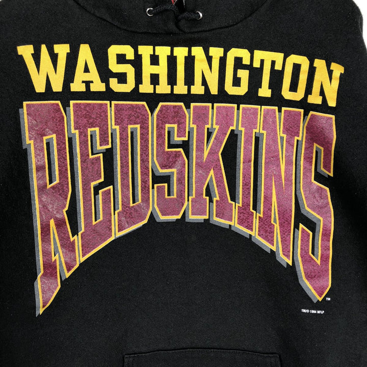90'S Fruit of the Loom Washington Redskins sweatshirt pullover hoodie, made in USA, men's size XL equivalent. cotton black type Vintage Second Hand