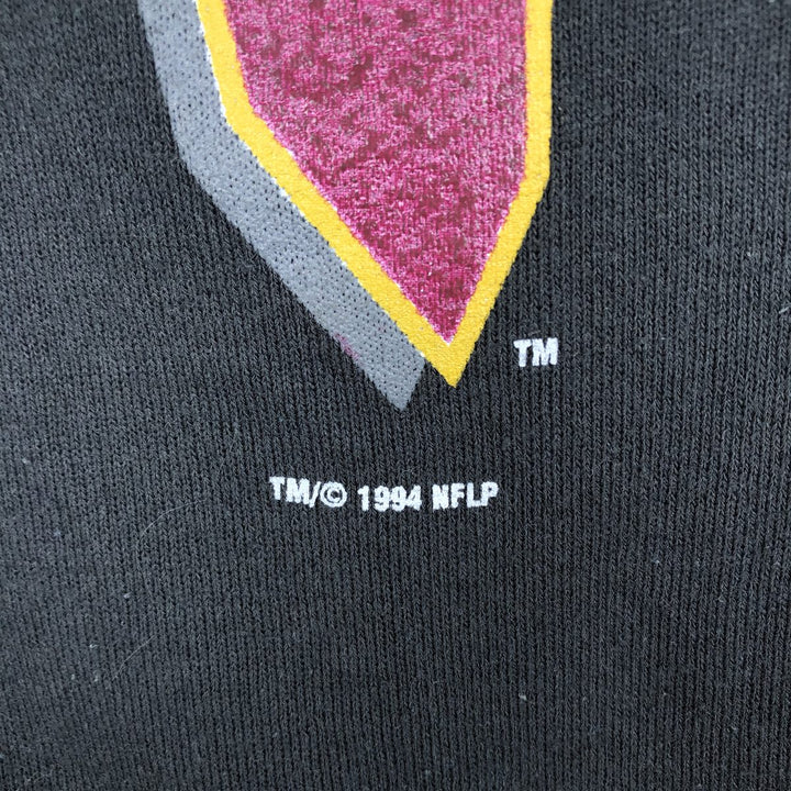 90'S Fruit of the Loom Washington Redskins sweatshirt pullover hoodie, made in USA, men's size XL equivalent. cotton black type Vintage Second Hand