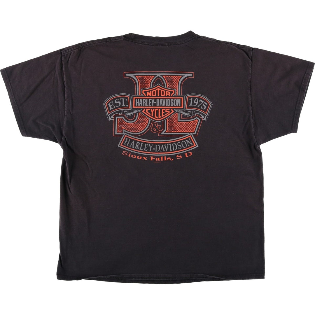 Harley-Davidson Pin-up Girl Eagle Pattern Fire Pattern Motorcycle Bike T-Shirt cotton black type Vintage Second Hand