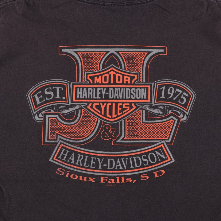 Harley-Davidson Pin-up Girl Eagle Pattern Fire Pattern Motorcycle Bike T-Shirt cotton black type Vintage Second Hand