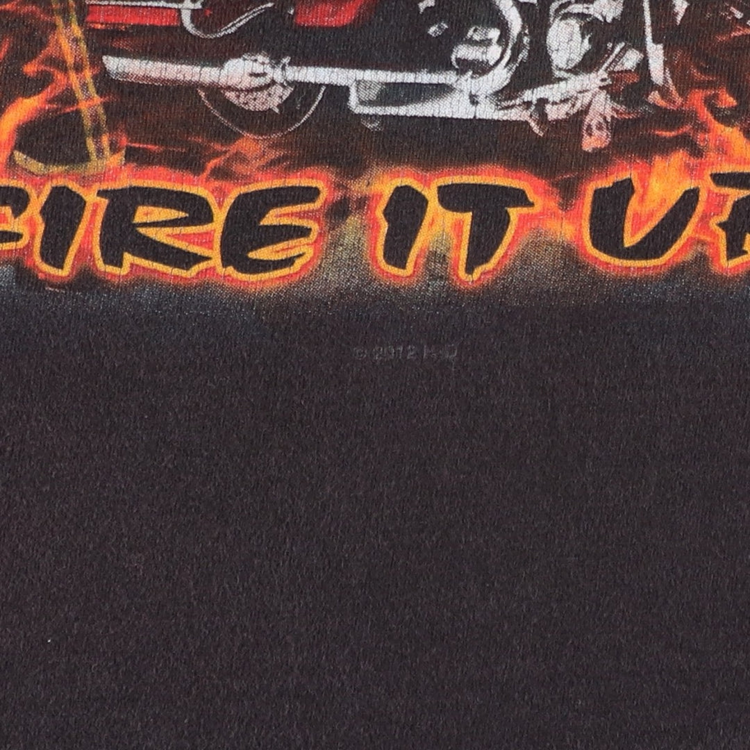 Harley-Davidson Pin-up Girl Eagle Pattern Fire Pattern Motorcycle Bike T-Shirt cotton black type Vintage Second Hand