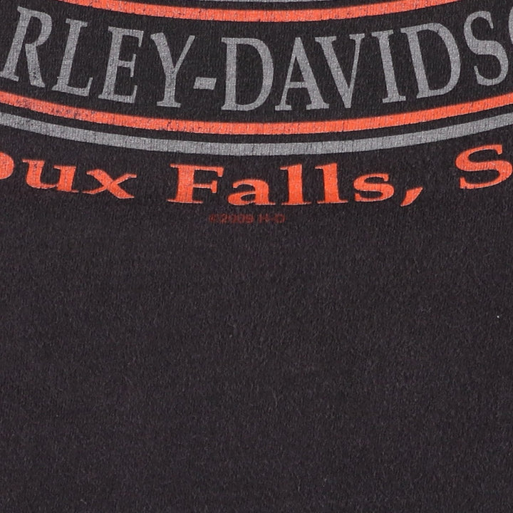 Harley-Davidson Pin-up Girl Eagle Pattern Fire Pattern Motorcycle Bike T-Shirt cotton black type Vintage Second Hand