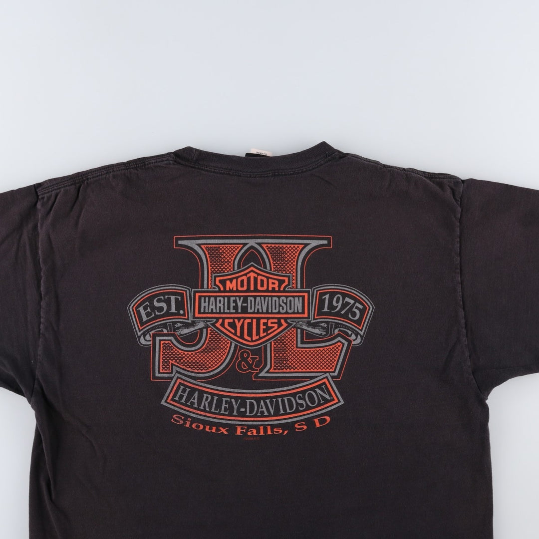 Harley-Davidson Pin-up Girl Eagle Pattern Fire Pattern Motorcycle Bike T-Shirt cotton black type Vintage Second Hand
