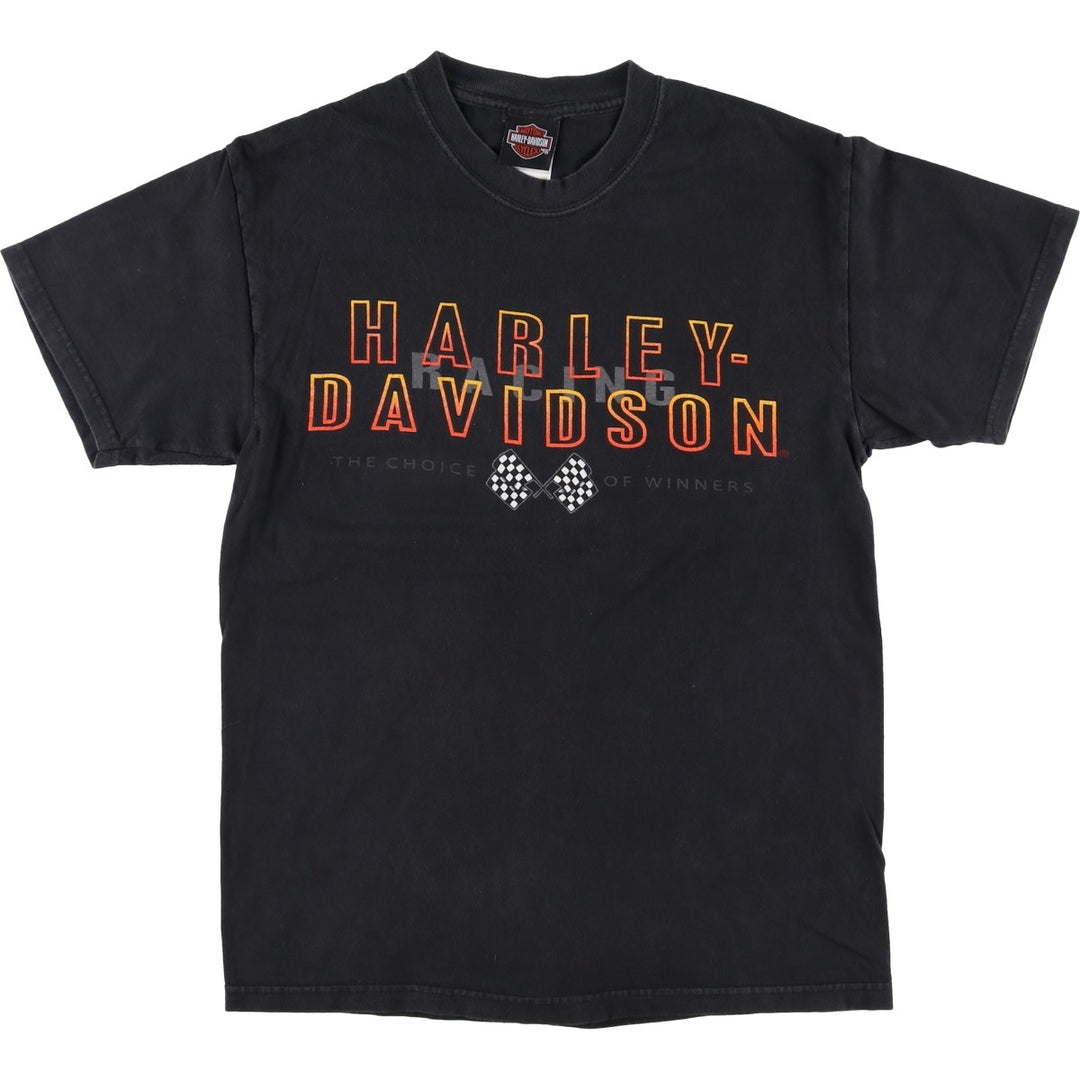 Harley-Davidson Eagle Pattern Motorcycle Bike T-shirt Made in USA Men's M size cotton black type Vintage Second Hand
