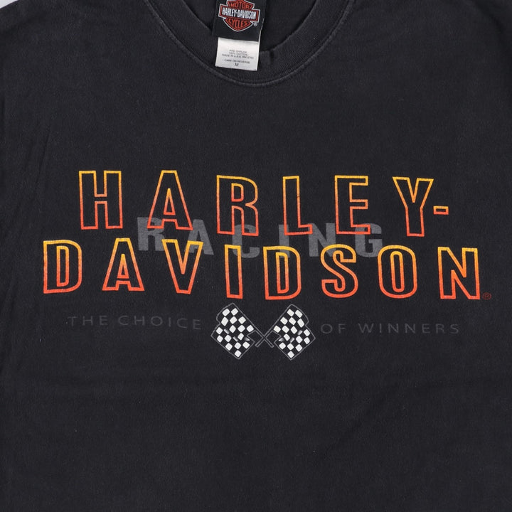 Harley-Davidson Eagle Pattern Motorcycle Bike T-shirt Made in USA Men's M size cotton black type Vintage Second Hand