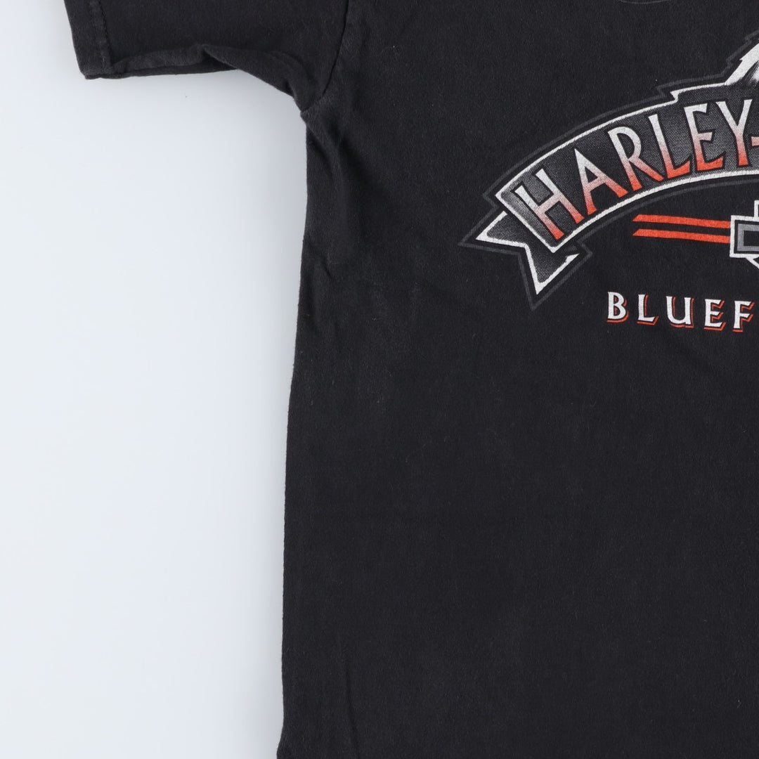 Harley-Davidson Eagle Pattern Motorcycle Bike T-shirt Made in USA Men's M size cotton black type Vintage Second Hand