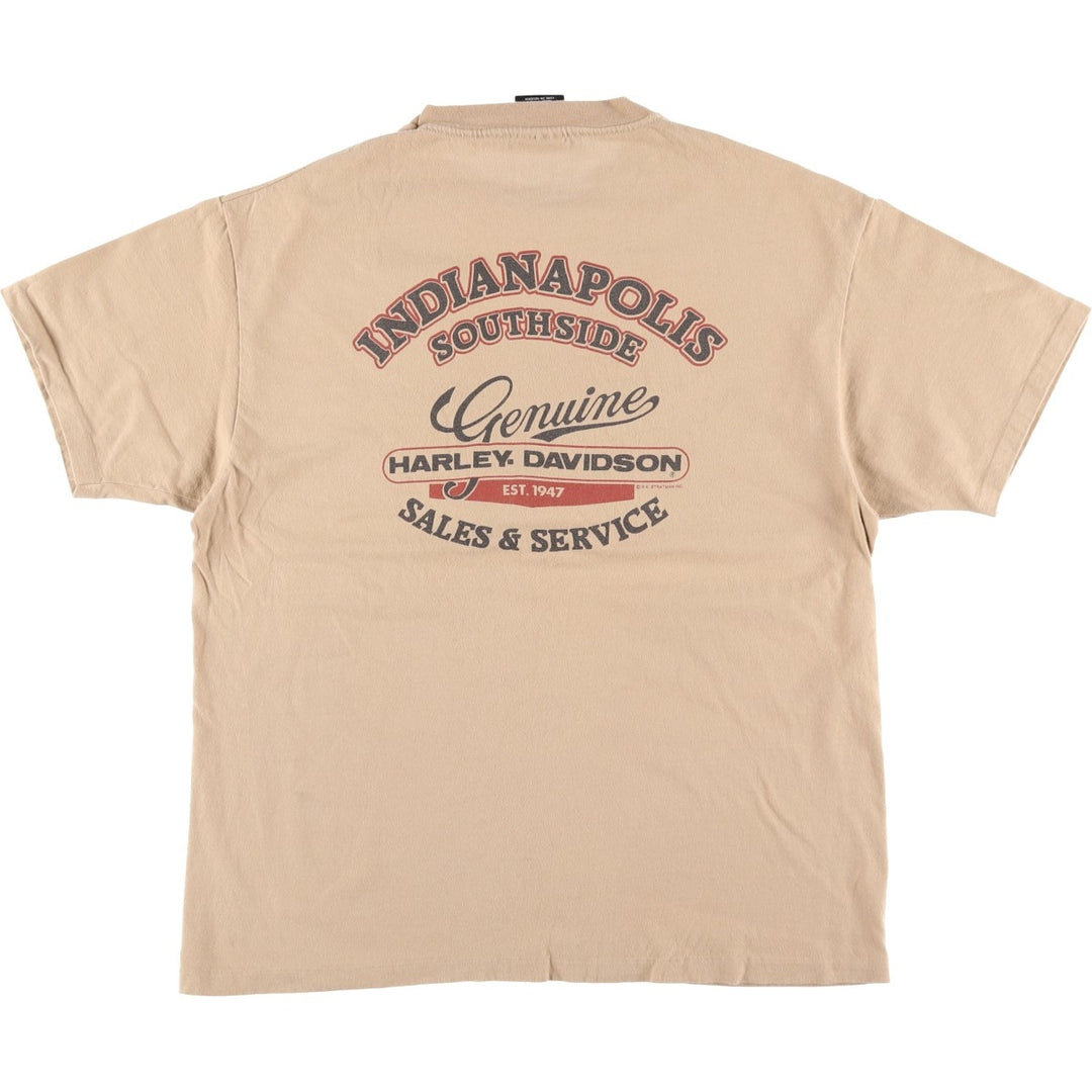 90'S Harley-Davidson Motorcycle Bike T-shirt Made in USA Men's XL Vintage cotton Beige type Vintage Second Hand