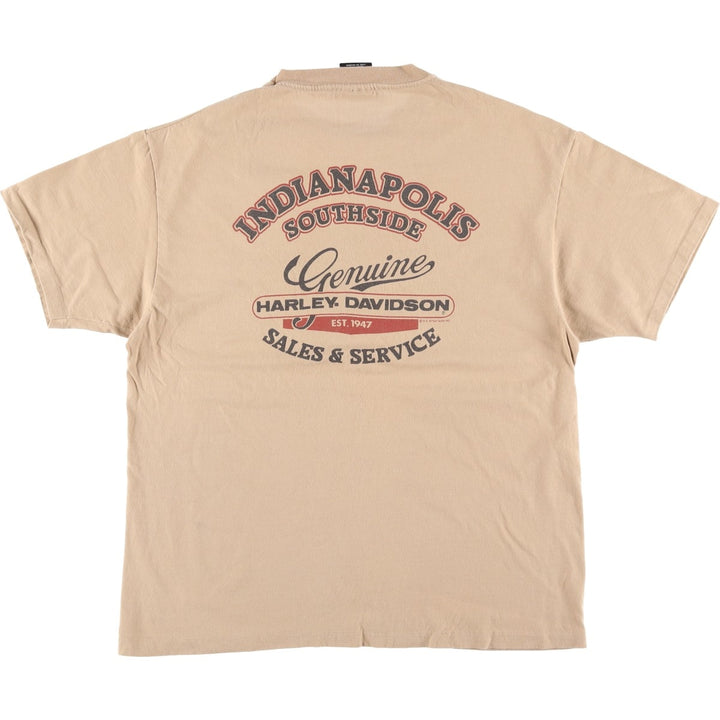 90'S Harley-Davidson Motorcycle Bike T-shirt Made in USA Men's XL Vintage cotton Beige type Vintage Second Hand