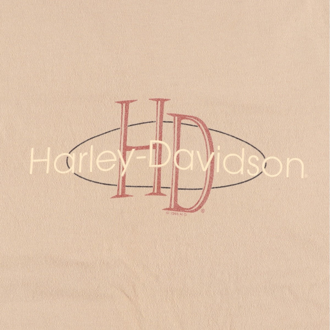 90'S Harley-Davidson Motorcycle Bike T-shirt Made in USA Men's XL Vintage cotton Beige type Vintage Second Hand