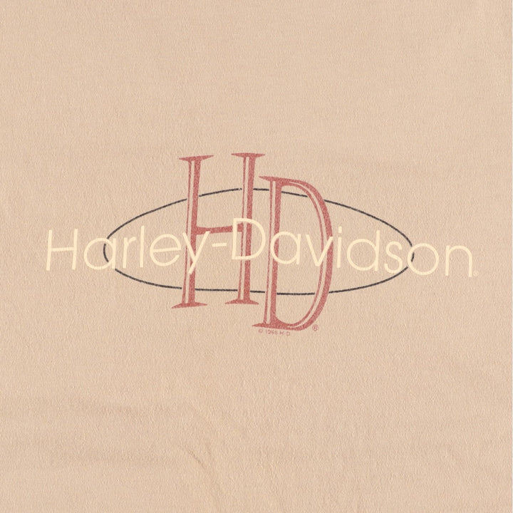 90'S Harley-Davidson Motorcycle Bike T-shirt Made in USA Men's XL Vintage cotton Beige type Vintage Second Hand