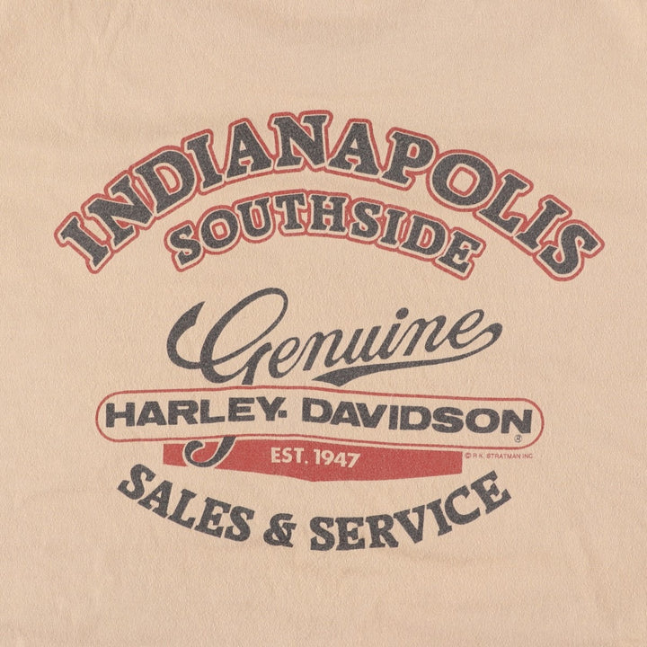 90'S Harley-Davidson Motorcycle Bike T-shirt Made in USA Men's XL Vintage cotton Beige type Vintage Second Hand