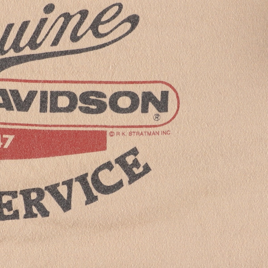 90'S Harley-Davidson Motorcycle Bike T-shirt Made in USA Men's XL Vintage cotton Beige type Vintage Second Hand
