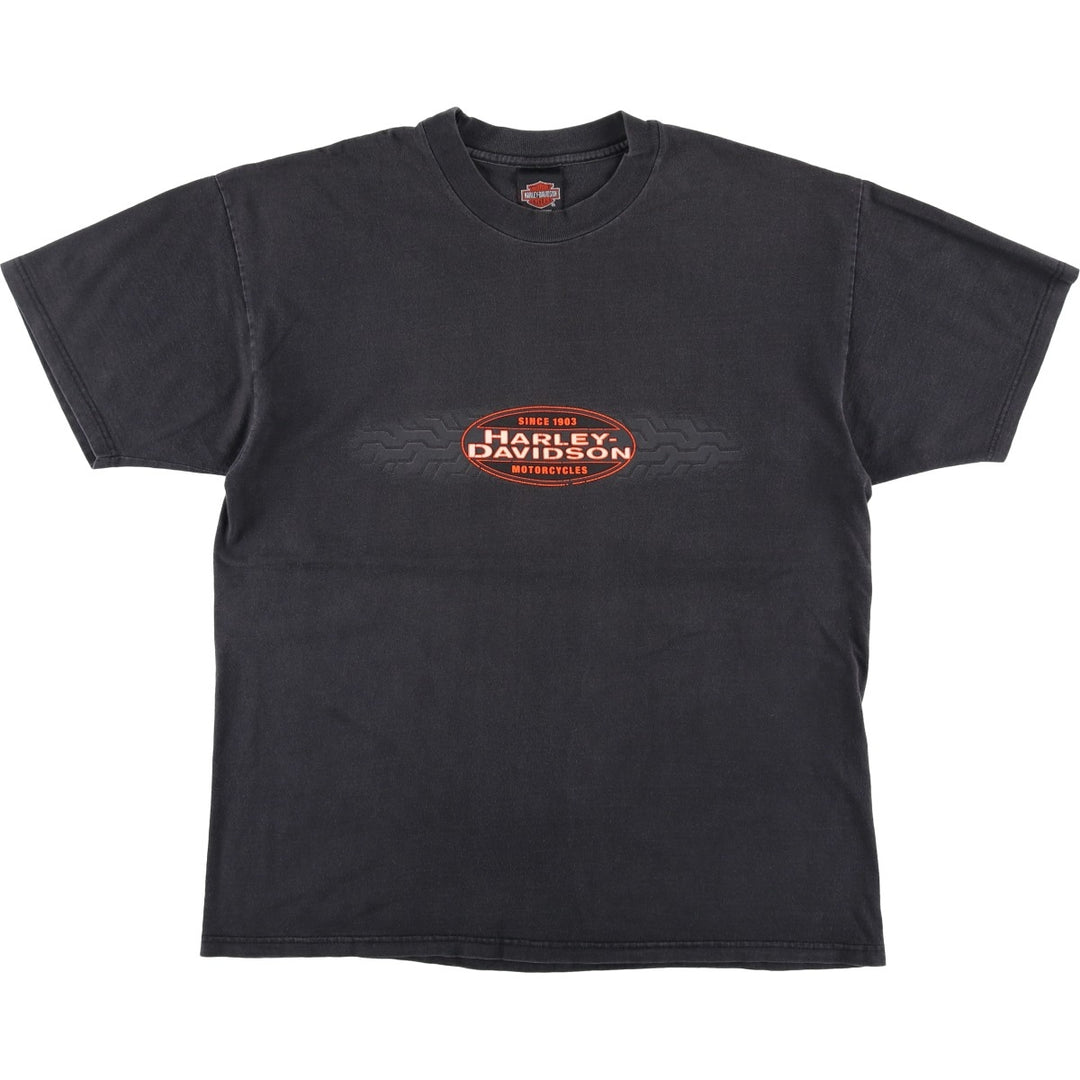 Harley-Davidson Motorcycle Bike T-shirt Made in USA Men's XL cotton black type Vintage Second Hand