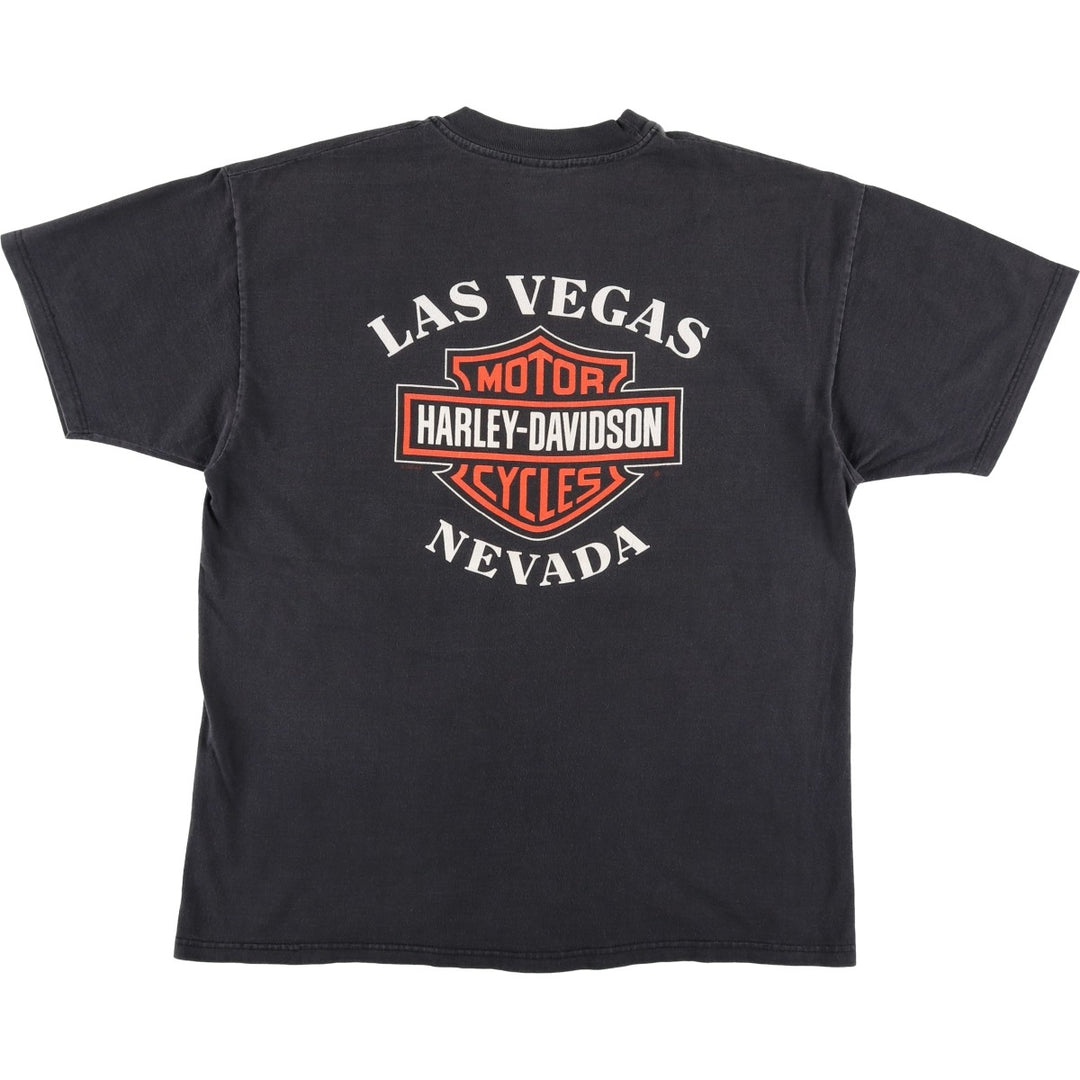 Harley-Davidson Motorcycle Bike T-shirt Made in USA Men's XL cotton black type Vintage Second Hand