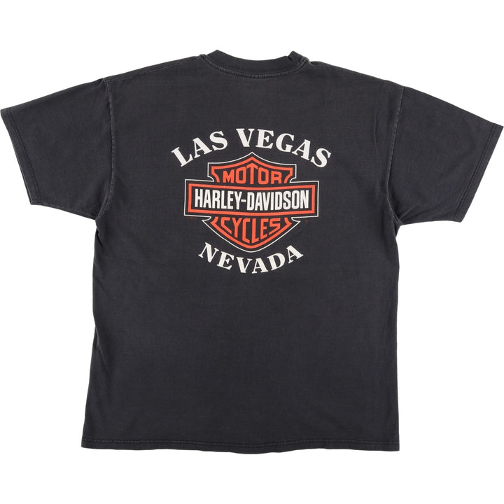 Harley-Davidson Motorcycle Bike T-shirt Made in USA Men's XL cotton black type Vintage Second Hand
