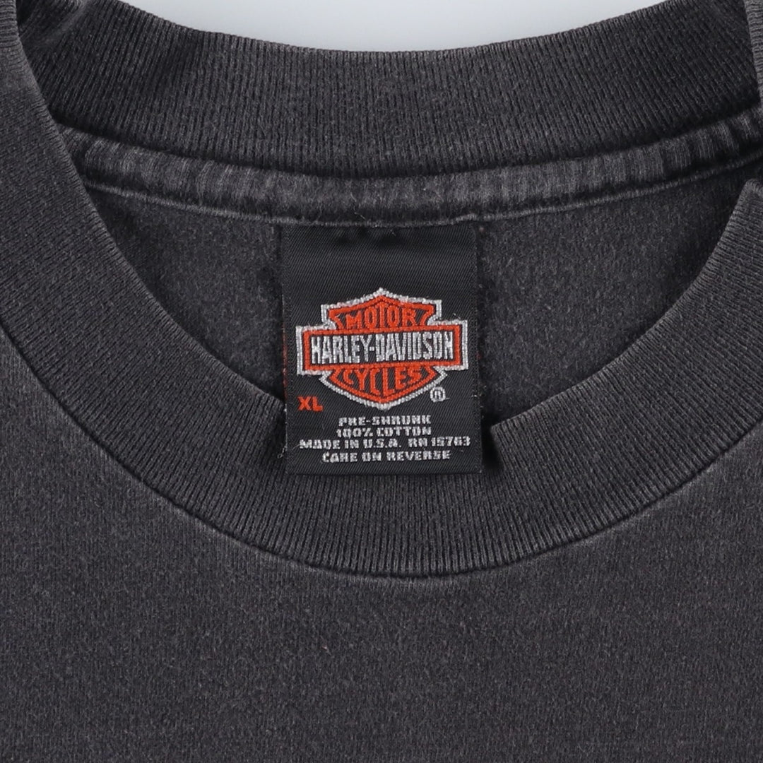 Harley-Davidson Motorcycle Bike T-shirt Made in USA Men's XL cotton black type Vintage Second Hand