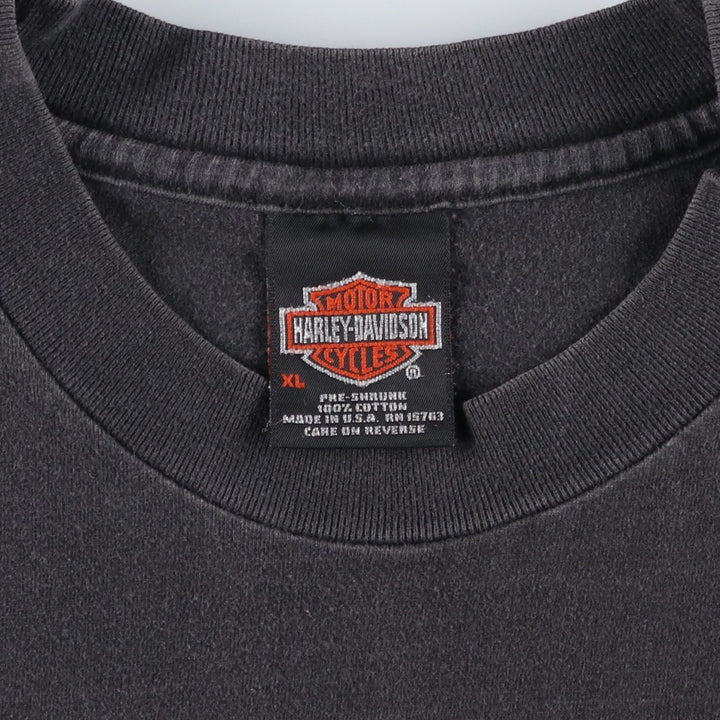 Harley-Davidson Motorcycle Bike T-shirt Made in USA Men's XL cotton black type Vintage Second Hand