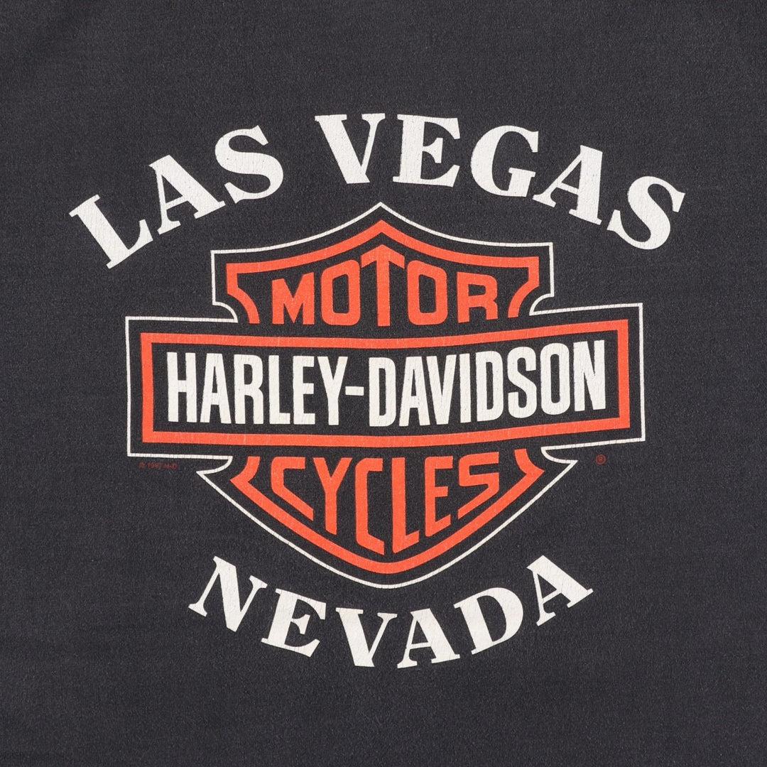 Harley-Davidson Motorcycle Bike T-shirt Made in USA Men's XL cotton black type Vintage Second Hand