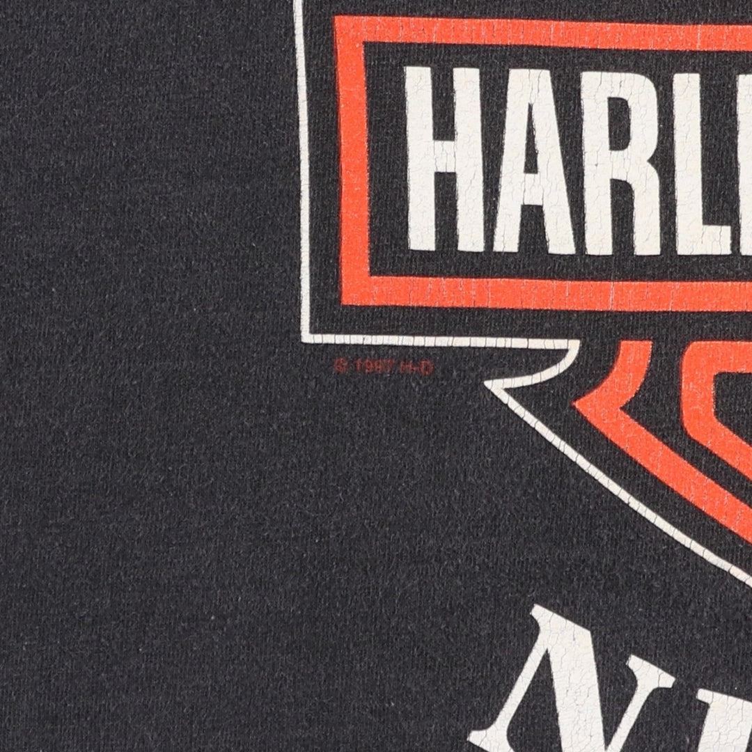 Harley-Davidson Motorcycle Bike T-shirt Made in USA Men's XL cotton black type Vintage Second Hand