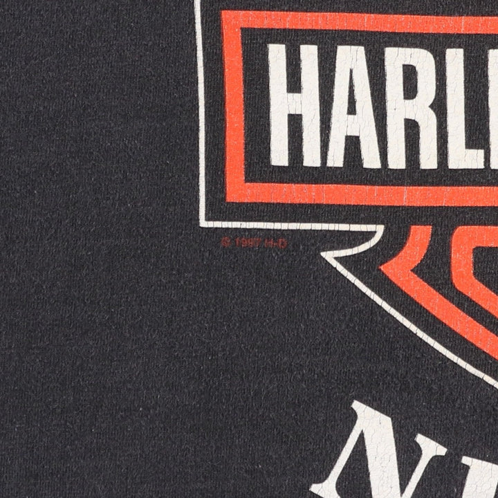Harley-Davidson Motorcycle Bike T-shirt Made in USA Men's XL cotton black type Vintage Second Hand