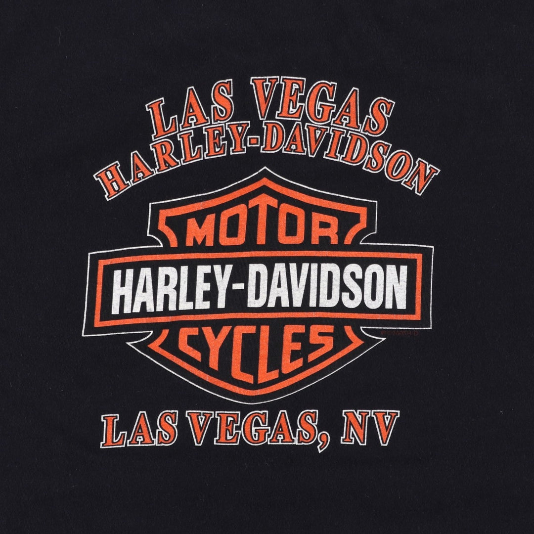 00'S Harley-Davidson Eagle Pattern Motorcycle Bike T-shirt Made in USA Men's XL cotton black type Vintage Second Hand