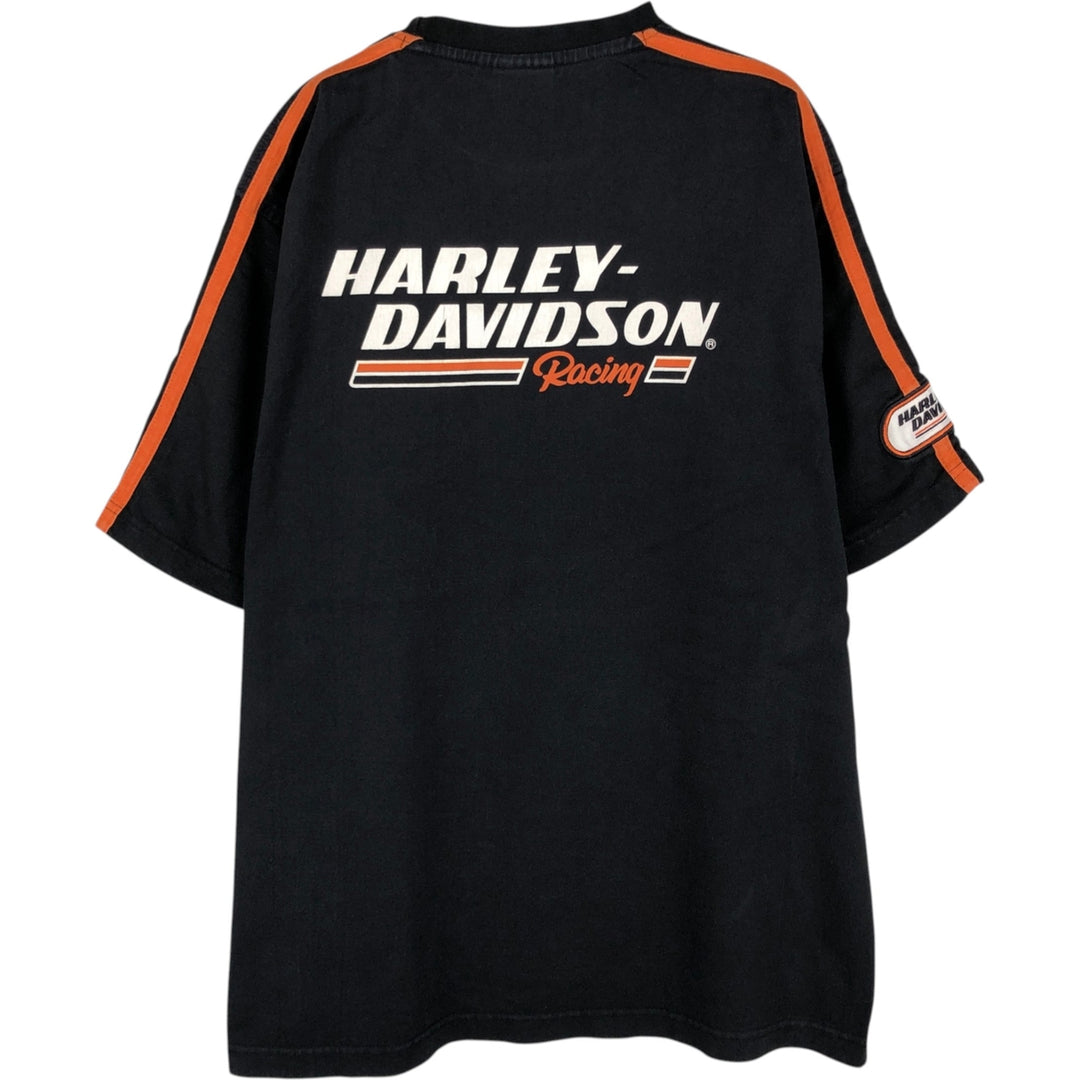 Harley-Davidson Eagle Pattern Motorcycle Bike T-shirt Men's L size cotton black type Vintage Second Hand