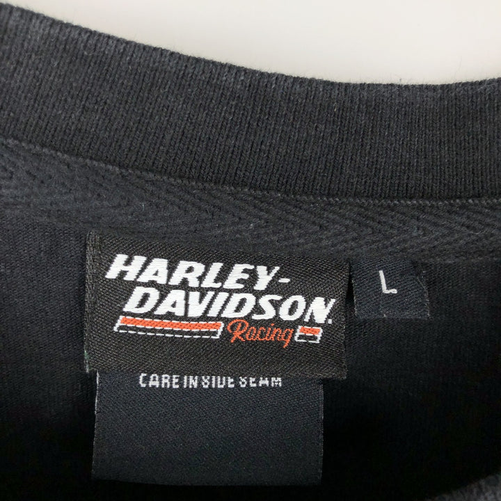 Harley-Davidson Eagle Pattern Motorcycle Bike T-shirt Men's L size cotton black type Vintage Second Hand