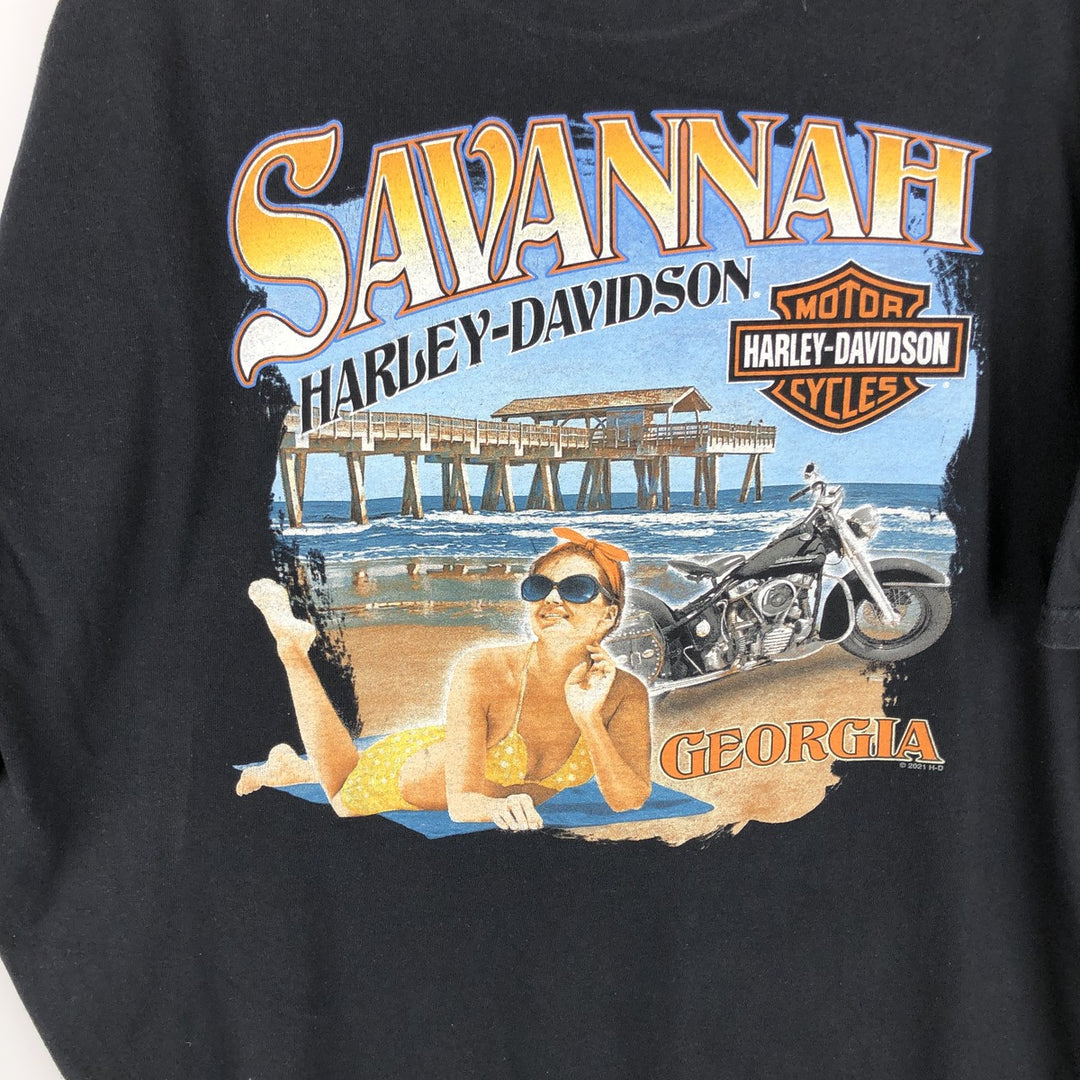 Harley-Davidson Pin-up Girl Motorcycle Bike T-shirt, Men's XL unclear black type Vintage Second Hand