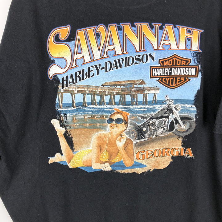 Harley-Davidson Pin-up Girl Motorcycle Bike T-shirt, Men's XL unclear black type Vintage Second Hand