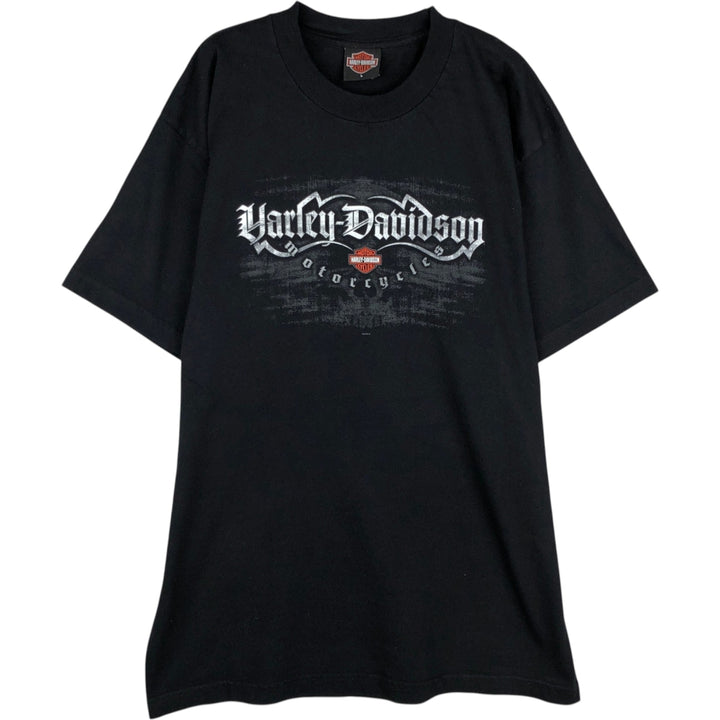 00'S Harley-Davidson Motorcycle Bike T-shirt Made in USA Men's L size cotton black type Vintage Second Hand