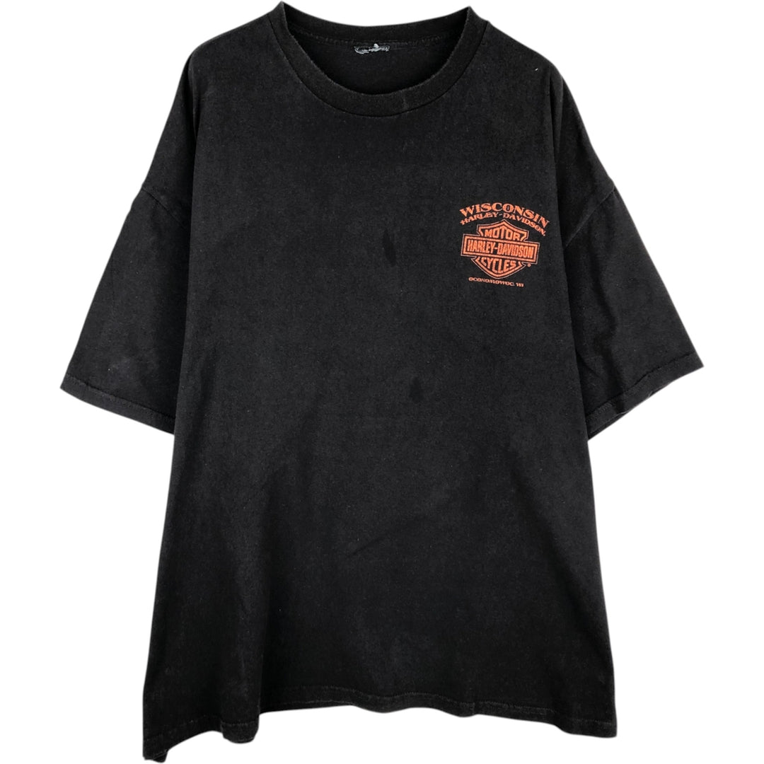 Harley-Davidson Eagle Pattern Motorcycle Bike T-shirt Men's XL unclear black type Vintage Second Hand