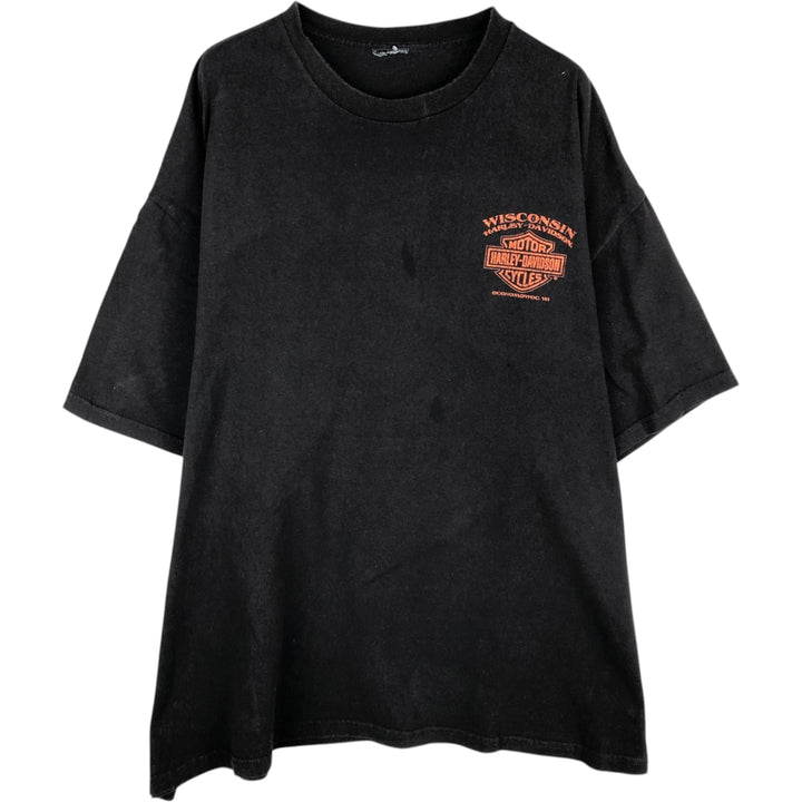 Harley-Davidson Eagle Pattern Motorcycle Bike T-shirt Men's XL unclear black type Vintage Second Hand