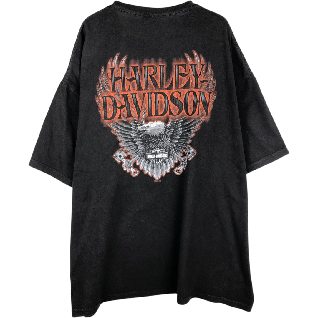 Harley-Davidson Eagle Pattern Motorcycle Bike T-shirt Men's XL unclear black type Vintage Second Hand